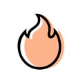 Fire flame logo icon design template elements - vector Royalty Free Stock Photo