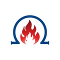 Fire flame Logo Template vector icon Oil, gas and energy logo concept, Royalty Free Stock Photo