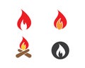 Fire flame Logo Template vector icon Oil, gas and energy Royalty Free Stock Photo