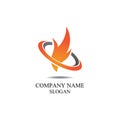 Fire flame Logo Template vector icon Oil, gas and energy logo concept. Royalty Free Stock Photo