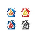 Fire flame Logo Template vector icon Oil, gas and energy logo concept Royalty Free Stock Photo