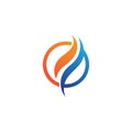 Fire flame Logo Template vector icon Oil, gas and energy logo Royalty Free Stock Photo