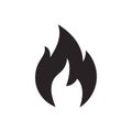 Fire flame logo vector illustration design template. Fire flame icon. Black icon isolated on white background. Fire flame Royalty Free Stock Photo