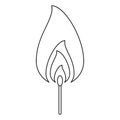 Fire flame match burning hot design line Royalty Free Stock Photo