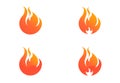 Fire flame with negative space set. Vector Logo Symbol