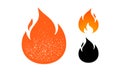 Fire, flame. Red flame collection set Royalty Free Stock Photo