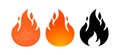 Fire, flame. Red flame collection set Royalty Free Stock Photo