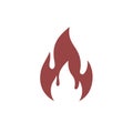 Fire, flame. Red flames on a white background. Flat fire. Fire sign. Vector illustration Royalty Free Stock Photo