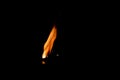 fire flame with reflection in the glass on a black background Royalty Free Stock Photo