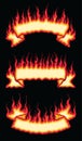 Fire Flame Scroll Banners Royalty Free Stock Photo