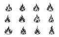 Fire flame silhouettes, Flame vector, Flame silhouettes, Fire silhouette, Fire flame clipart. Royalty Free Stock Photo