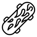 Fire flame skateboard icon, outline style Royalty Free Stock Photo