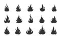 Fire flame silhouettes, Flame vector, Flame silhouettes, Fire silhouette, Fire flame vector, Fire flame hand drawing vector Royalty Free Stock Photo