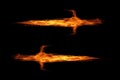 Fire flame sword isolated on black Royalty Free Stock Photo
