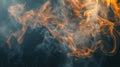 Fire flame texture, Abstract thin streams smoke and flames on a black background Royalty Free Stock Photo