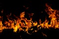 Fire flame texture for banner background. Burn abstract lights. Burning big flame. Blaze flames overlay background. Royalty Free Stock Photo