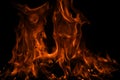 Fire flame texture for banner background. Burn abstract lights. Burning big flame. Blaze flames overlay background. Royalty Free Stock Photo