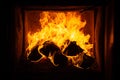 Fire flame texture. Logfire in fireplace. Abstract flames, Blaze fire for banner. Burning concept.