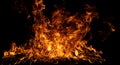 Fire flame textured background. Burning fire. Flames on black background. Blaze fire flame background. Texture of fire on black Royalty Free Stock Photo