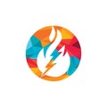 Lightning fire vector logo design template. Fire energy and voltage logo concept. Royalty Free Stock Photo