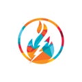 Lightning fire vector logo design template. Fire energy and voltage logo concept. Royalty Free Stock Photo
