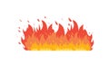 Fire Flame of various shapes. vector icons in cartoon style. isolated background Royalty Free Stock Photo