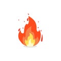 Fire Flame of various shapes. vector icons in cartoon style. isolated background Royalty Free Stock Photo