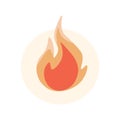 Fire flame vector flat illustration isolated on white background. Fire flame orange icon. Royalty Free Stock Photo