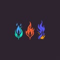 Fire flame vector logo design template. Abstract fire flame logotype Royalty Free Stock Photo