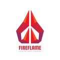 Fire flame - vector logo template concept illustration. Abstract origami creative sign. Design element