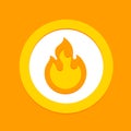 Fire flame vector sign symbol, flammable warning or spicy food label. Burning hot fire flame simple icon