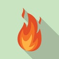 Fire flame warm icon, flat style