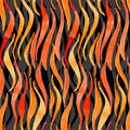Fire flame watercolor vector seamless pattern-model for design o
