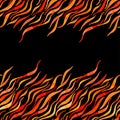 Fire flame watercolor vector seamless pattern-model for design o