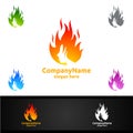 Fire and Flame with Woman Face Character Logo Design for Salon, Spa or Fashion Royalty Free Stock Photo