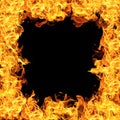 Seamless fire and flame border, fire burning background Royalty Free Stock Photo