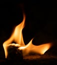 Fire flames abstract on black background, fire art Royalty Free Stock Photo