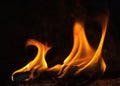 Fire flames abstract on black background, fire art Royalty Free Stock Photo