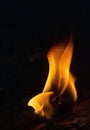 Fire flames abstract on black background, fire art Royalty Free Stock Photo