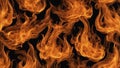 fire flames background A yellow and orange flame burning on a black background Royalty Free Stock Photo