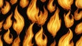 fire flames background A yellow and orange flame burning on a black background Royalty Free Stock Photo