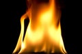 Fire flames on black background Royalty Free Stock Photo