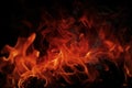 Fire flames on black background. Abstract blaze fire flame texture background. Royalty Free Stock Photo