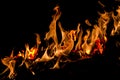 Fire flames on black background. Abstract blaze fire flame texture for banner background. Fire flames on black background. Fire Royalty Free Stock Photo