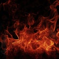 Fire flames on black background. Abstract blaze fire flame texture background. Royalty Free Stock Photo