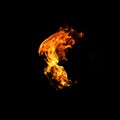 Fire flames on a black background abstract Royalty Free Stock Photo