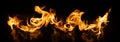 Fire Flames on black background Royalty Free Stock Photo