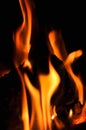 Fire flames on a black background. Blaze fire flame texture back Royalty Free Stock Photo