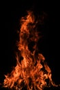 Fire flames on black background. Fire burn flame isolated, abstract texture. Flaming effect with burning fire. Royalty Free Stock Photo