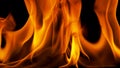 Fire flames on black background Royalty Free Stock Photo